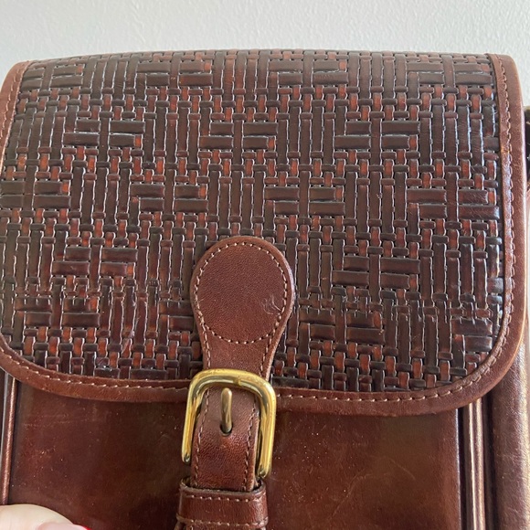 Brahmin Vintage Genuine Leather Woven Wicker Purse - Picture 2 of 9